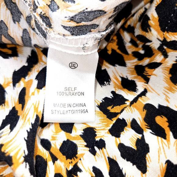 Fashion Nova 3X Cheeta Print Women's Top Shirt Blouse Plus Size 22W 24W XXXL 3XL - Picture 4 of 6